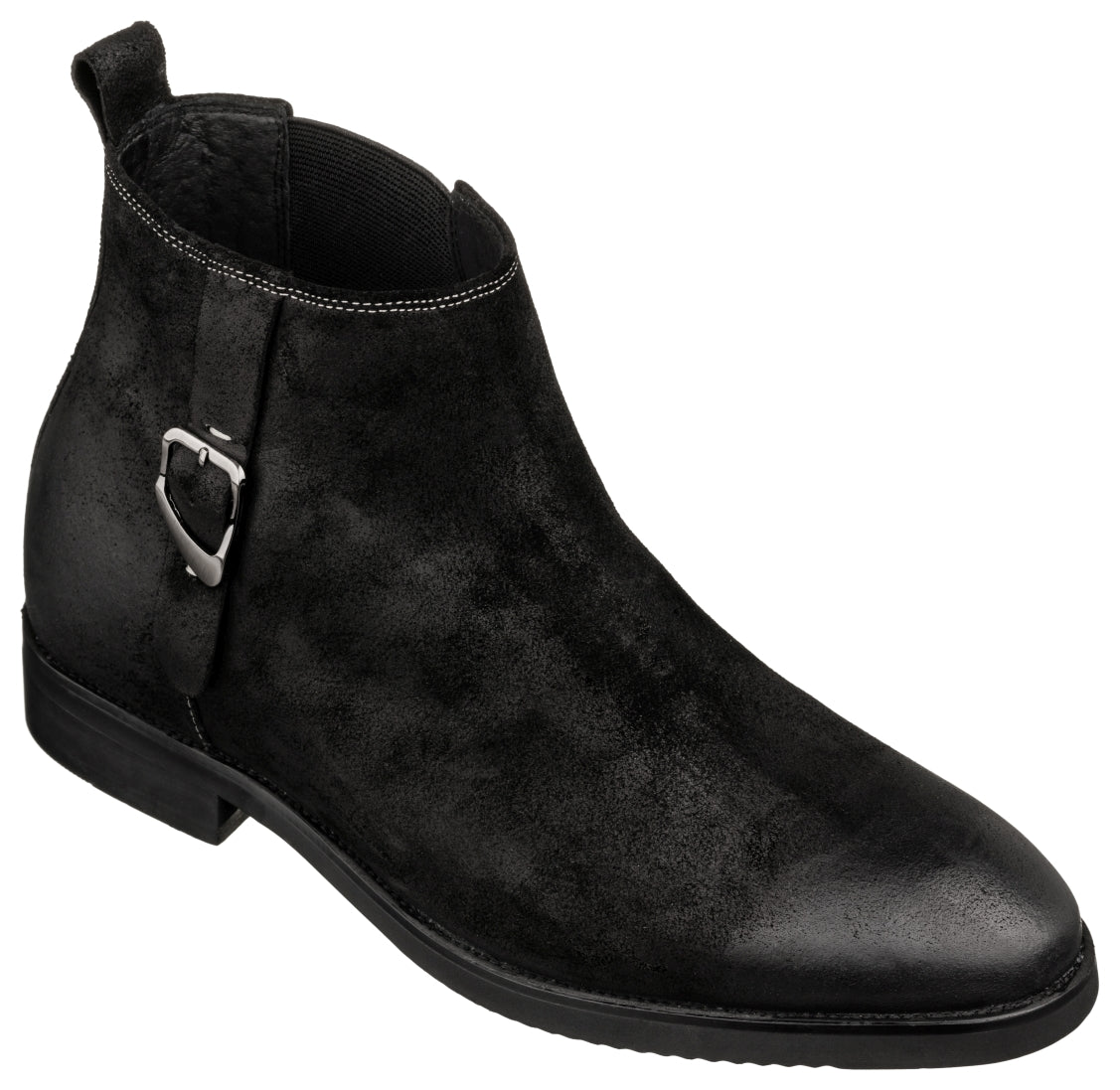 TOTO - K92081 - 3 Inches Taller (Nubuck Black) - Chelsea Ankle Boots