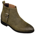 TOTO - K92082 - 3 Inches Taller (Nubuck Army Green) - Chelsea Ankle Boots