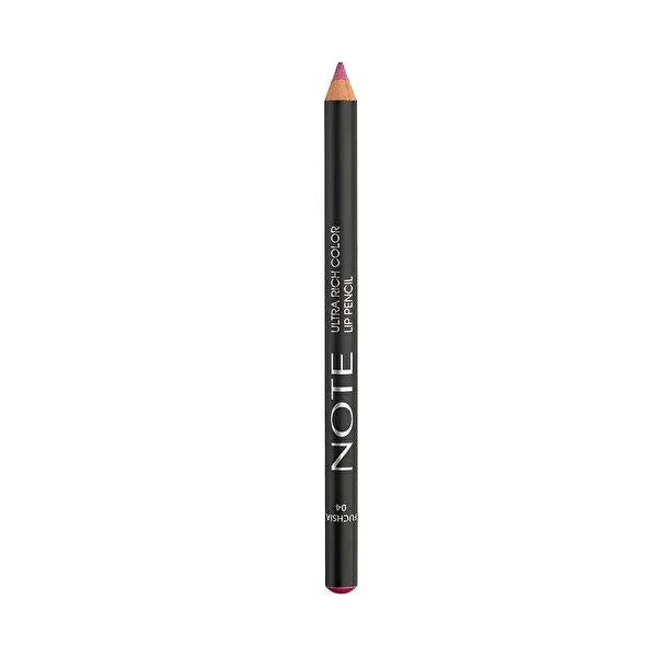 Note Cosmetics Ultra Rich Color Lip Liner - Fuchsia Shade 04, Long-Lasting Lip Definition for Fuller Lips