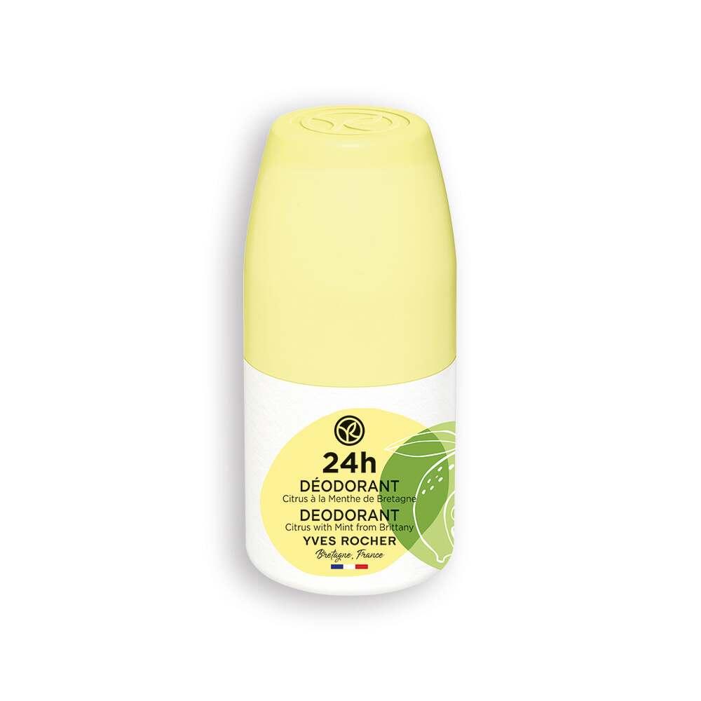 Organic - Unisex Roll-on Deodorant - Natural, Vegan, 24-Hour Protection with Mint & Lemon