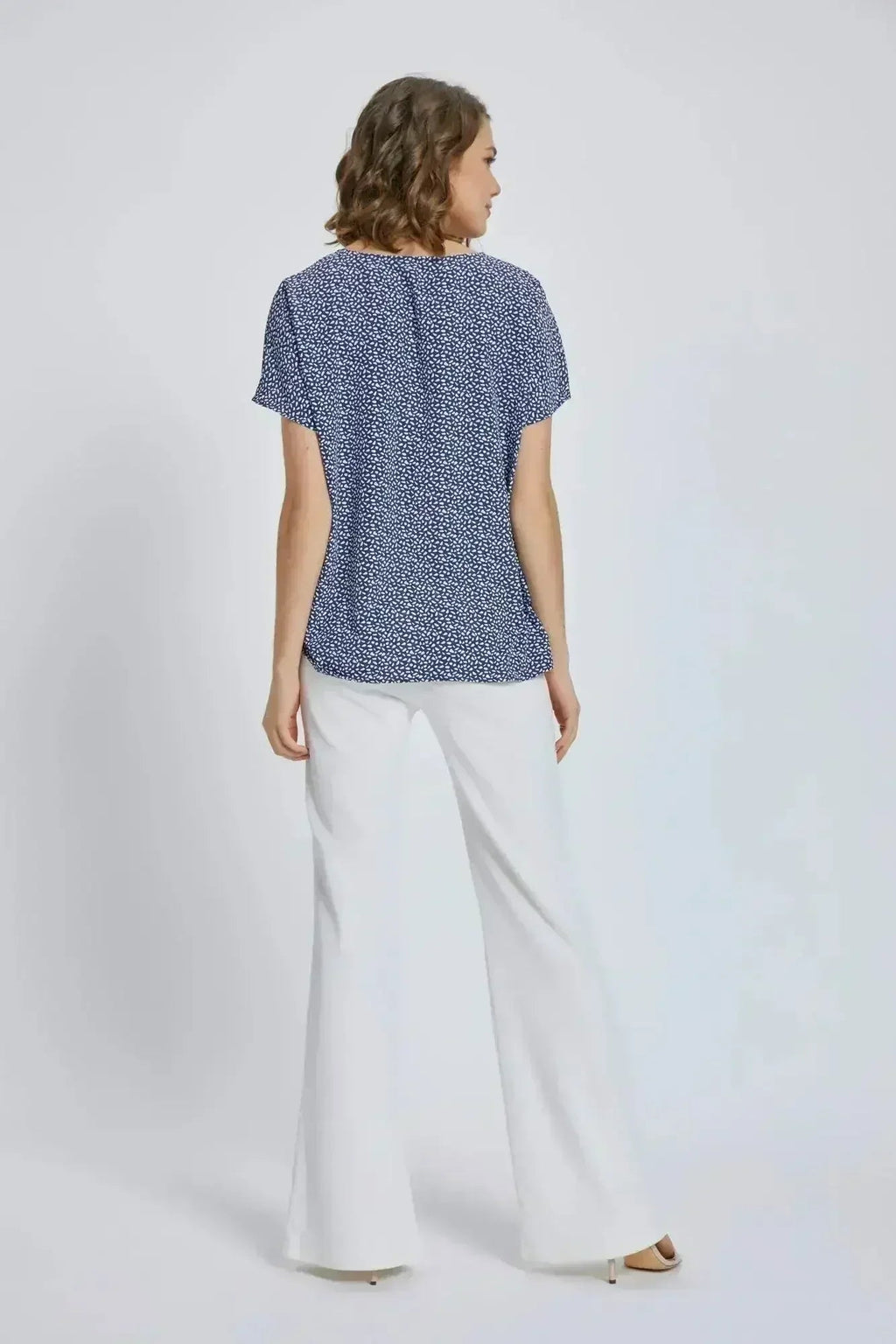 V-Neck Wrap Front Blouse - Knot Detail Short Sleeve Top for Women | Femstylo