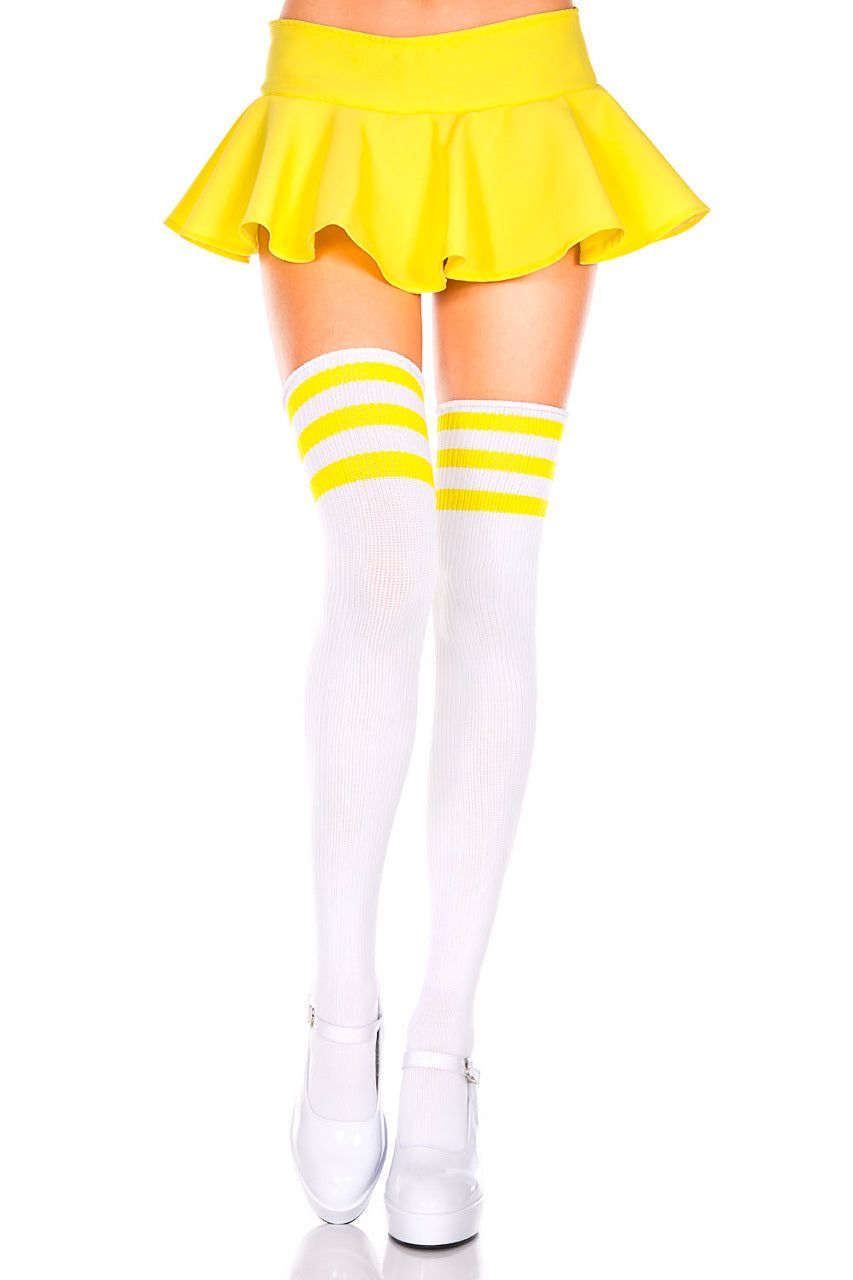Athletic Striped Thigh Highs