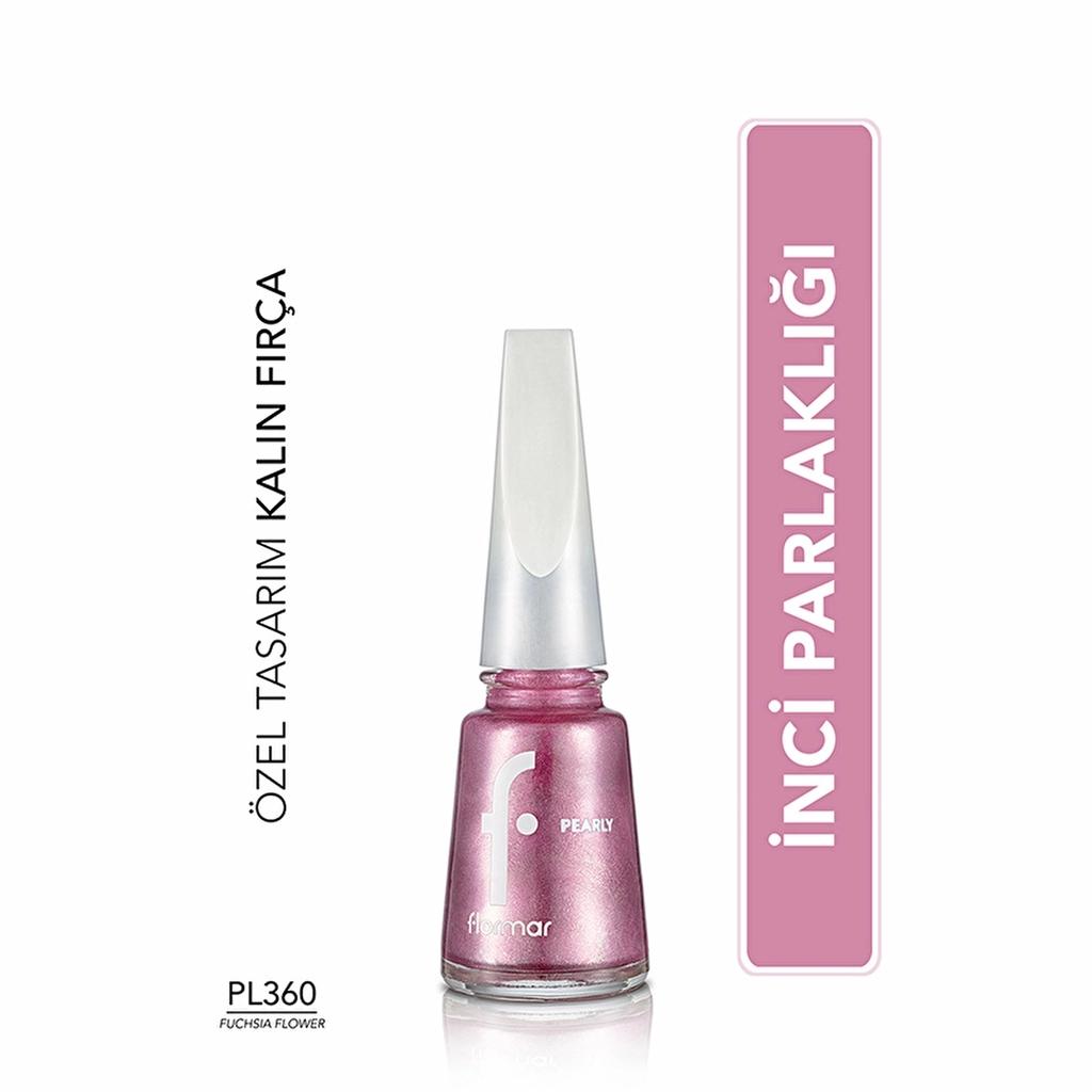 Flormar Pearly Nail Polish - Shimmer Finish, Long-Lasting - #450 Salmon Dust