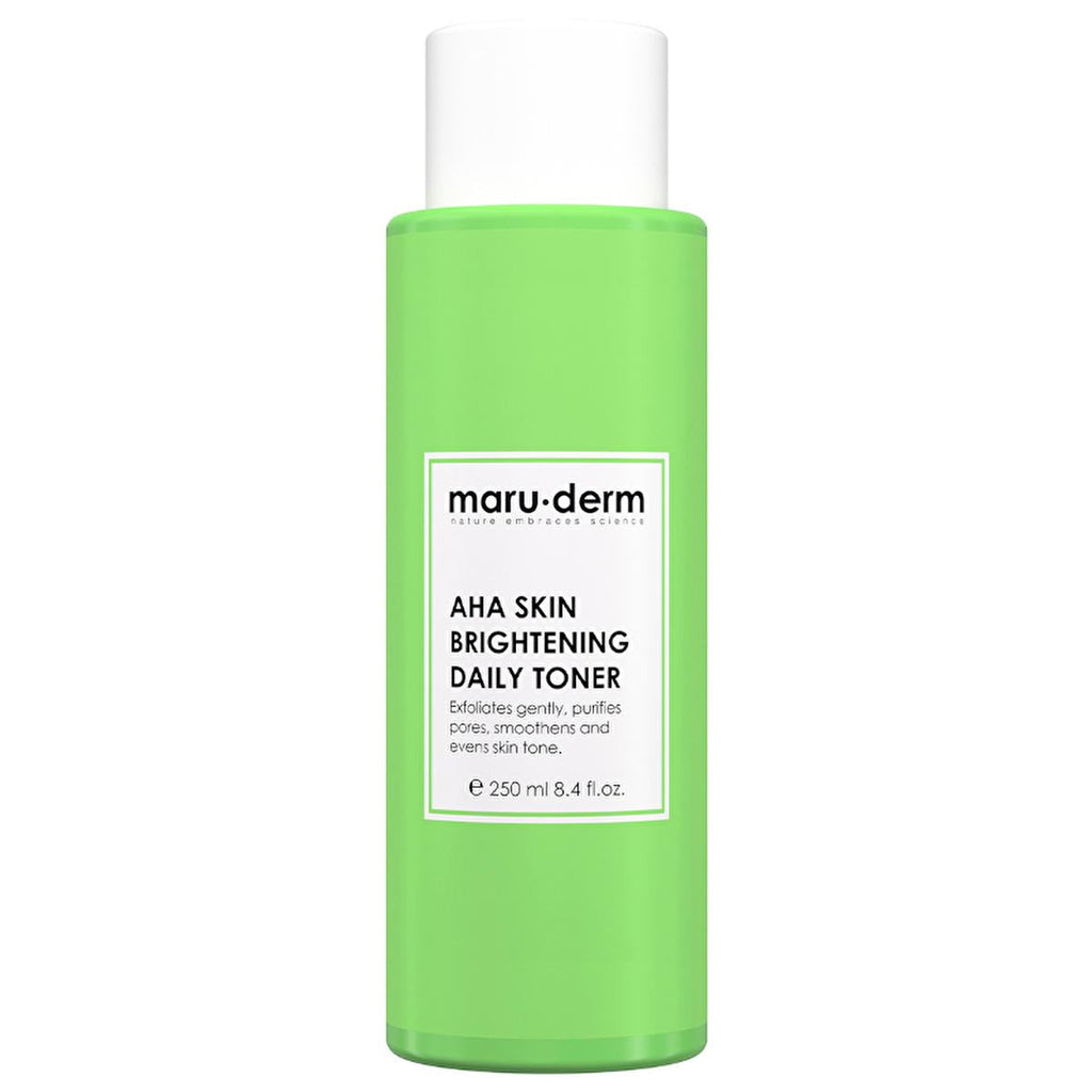 Maruderm AHA Skin Brightening Toner: Glycolic & Lactic Acid Exfoliating Treatment for Dark Spots, Hyperpigmentation, & Even Skin Tone
