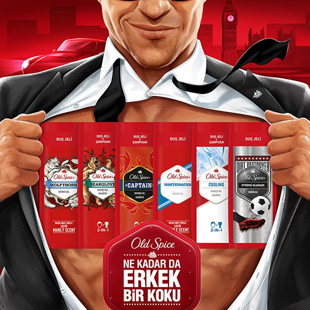 Old Spice Cooling: 2-in-1 Shower Gel & Shampoo - Refreshing Clean, Eliminates Odor, Masculine Scent