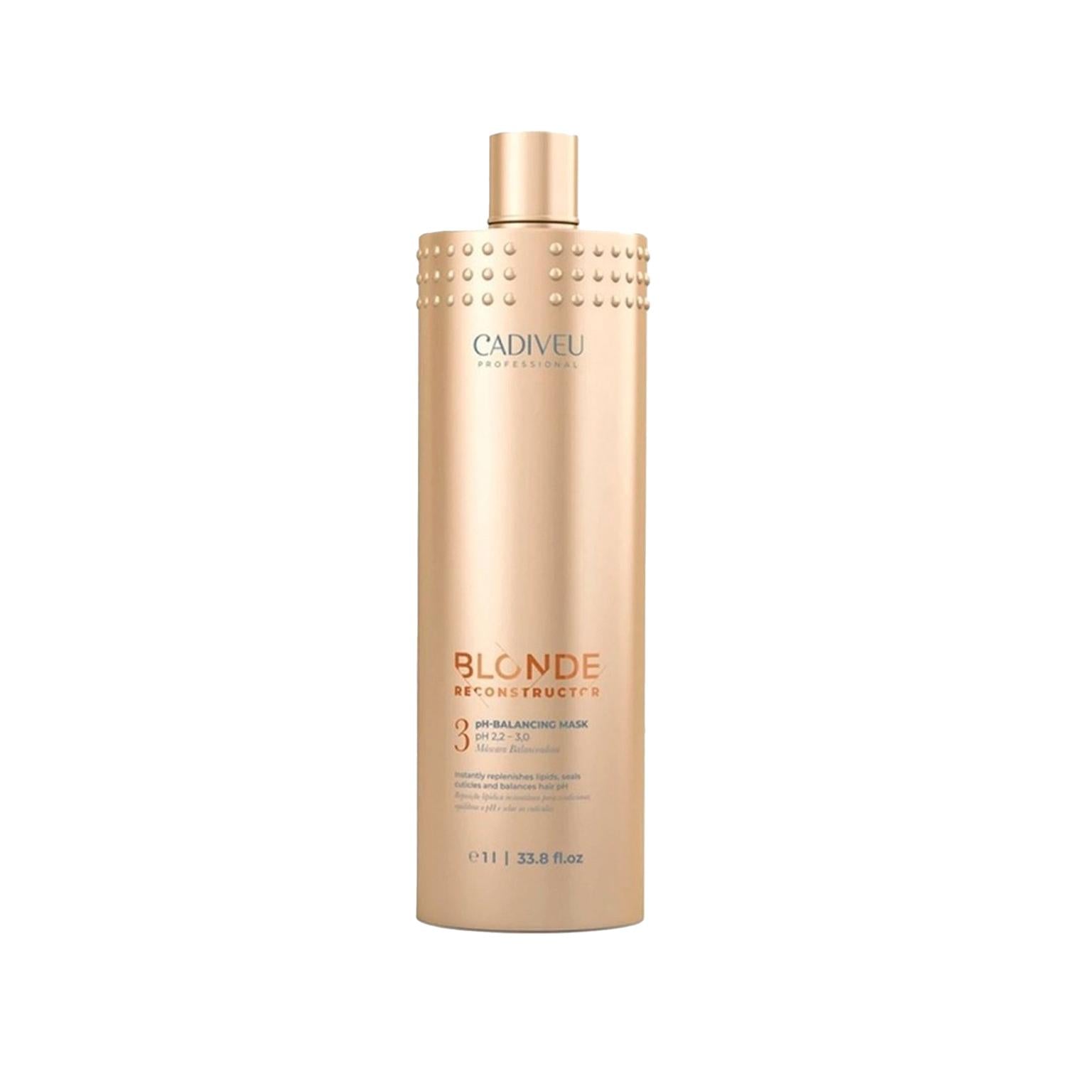 Cadiveu Blonde Reconstructor pH Balancing Hair Mask - 1000ml Large Capacity for Blonde Hair Repair
