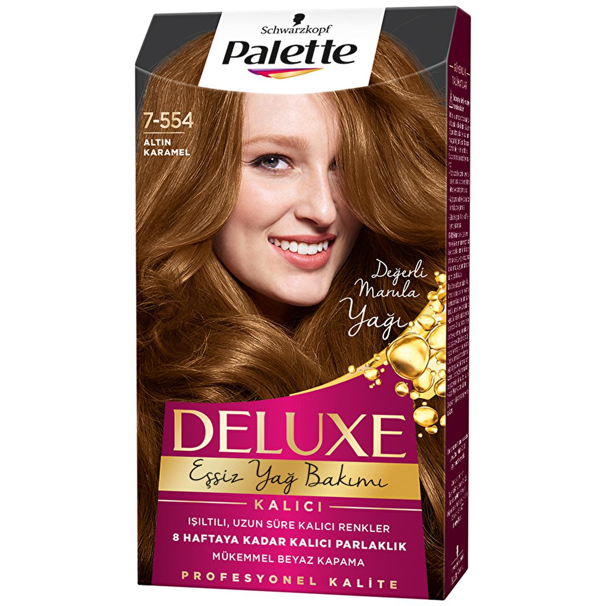 Palette Deluxe 7-554 Golden Caramel Hair Dye: Rich, Long-Lasting Color & Shine - At Home Permanent Hair Color