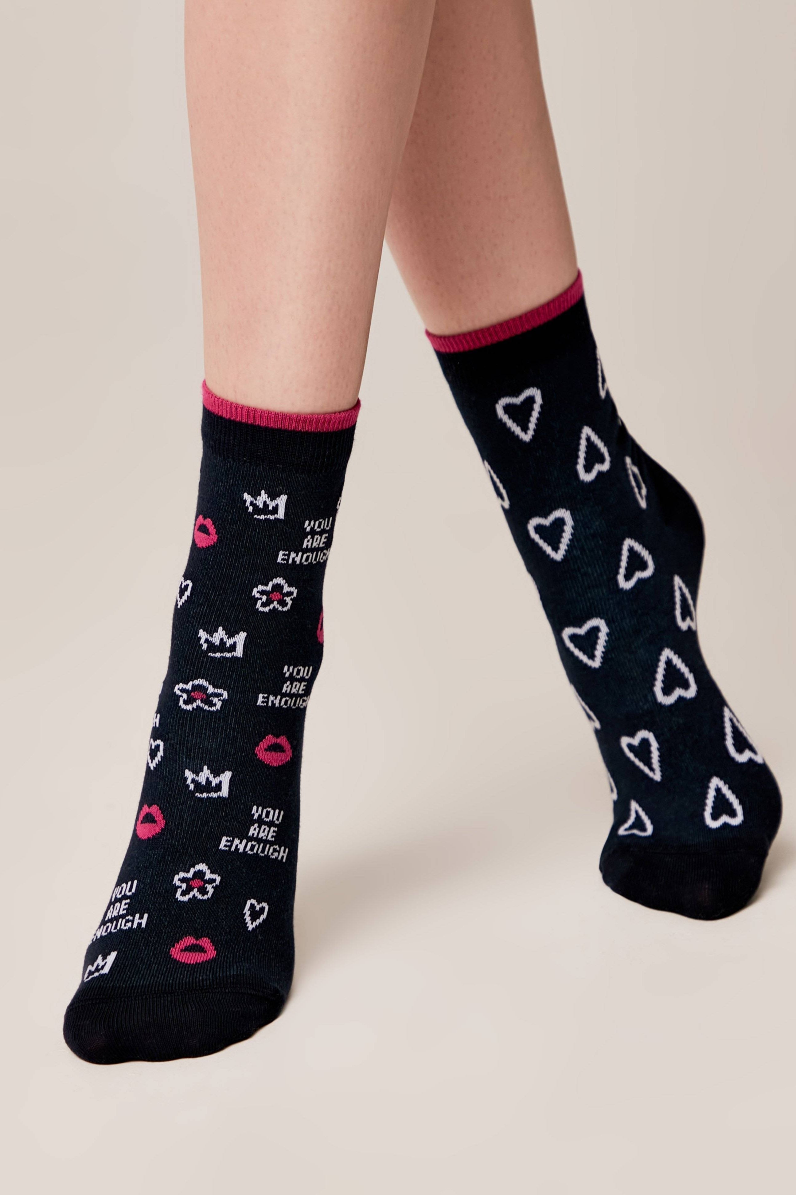 Socks Cotton Conte Happy 373 - You Are Enough