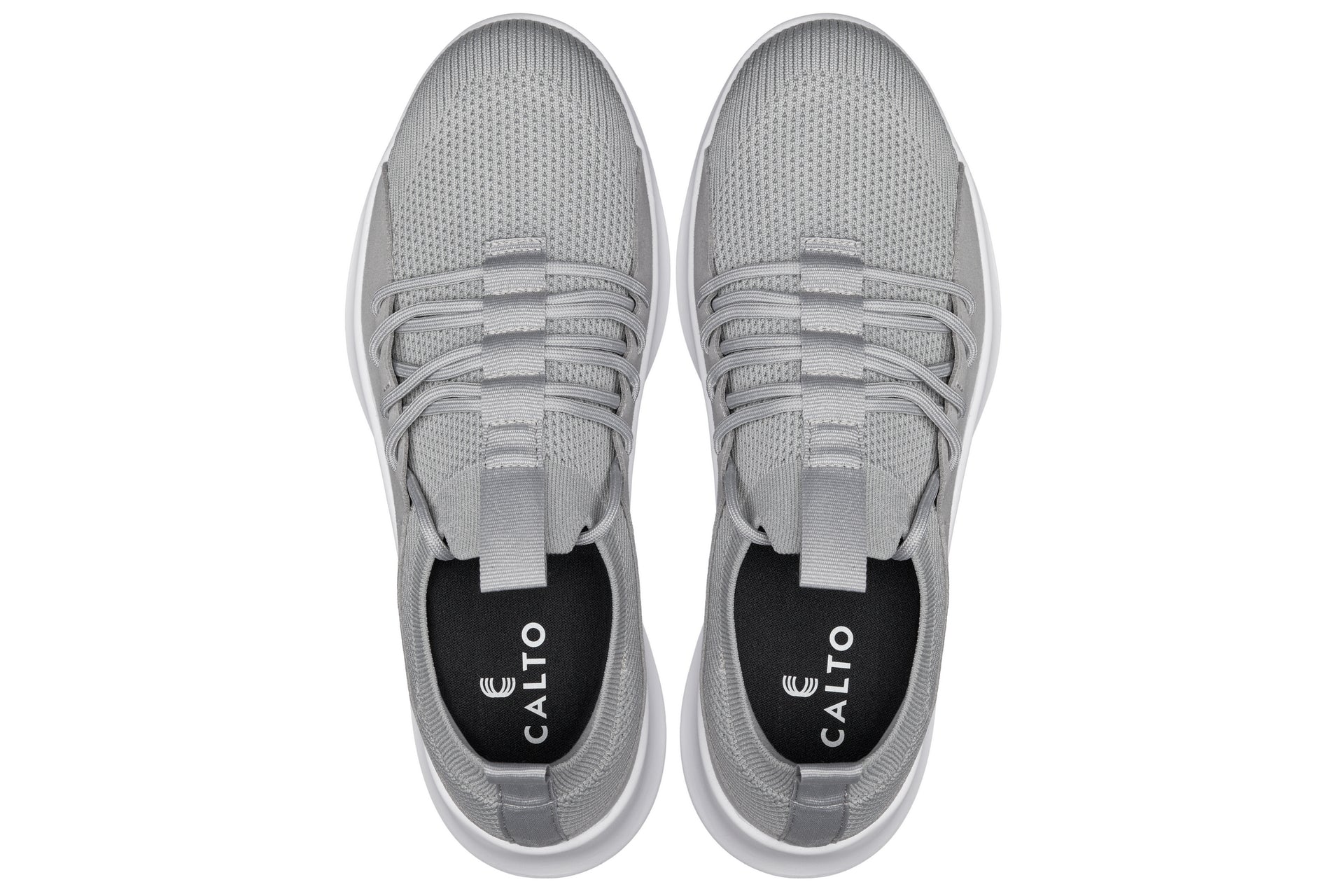 CALTO - Q134 - 2.4 Inches Taller (Light Gray/White Sole) - Ultra Lightweight Sneakers
