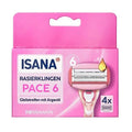 Isana 6 Blade Refill Razor Blades for Women - Smooth Shave, Sensitive Skin, Close & Comfortable Hair Removal - 4 Cartridges