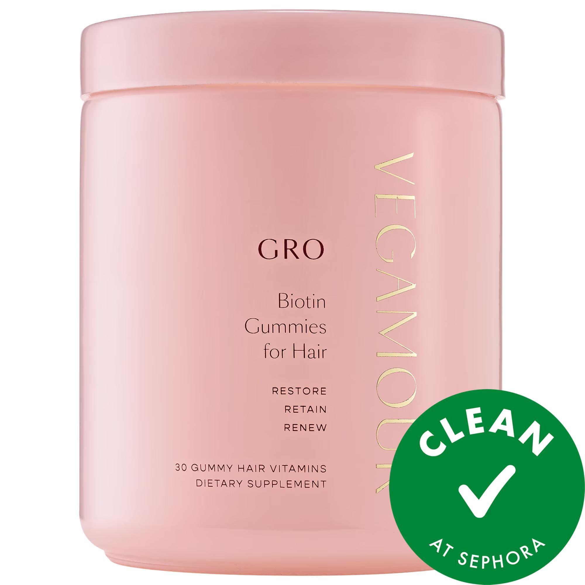 GRO Biotin Gummies for Thinning Hair - Vegan Hair Growth Supplements for Women & Men - Natural Hair Care for Thicker, Fuller Hair