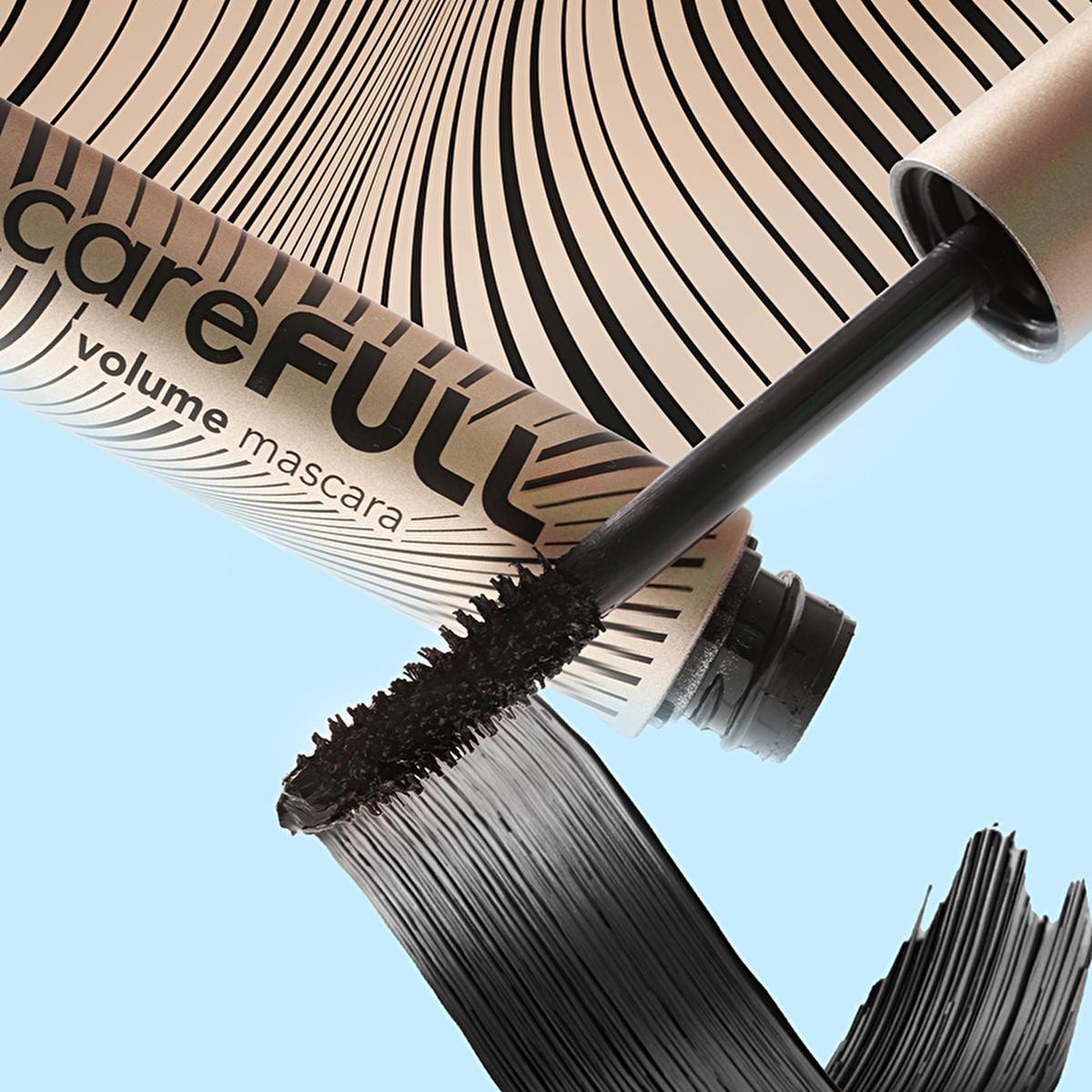 Flormar CareFULL Volume: Lash Strengthening Black Mascara for Thicker, Longer Eyelashes - Jojoba & Almond Oil, Collagen Infused, Non-Clumping