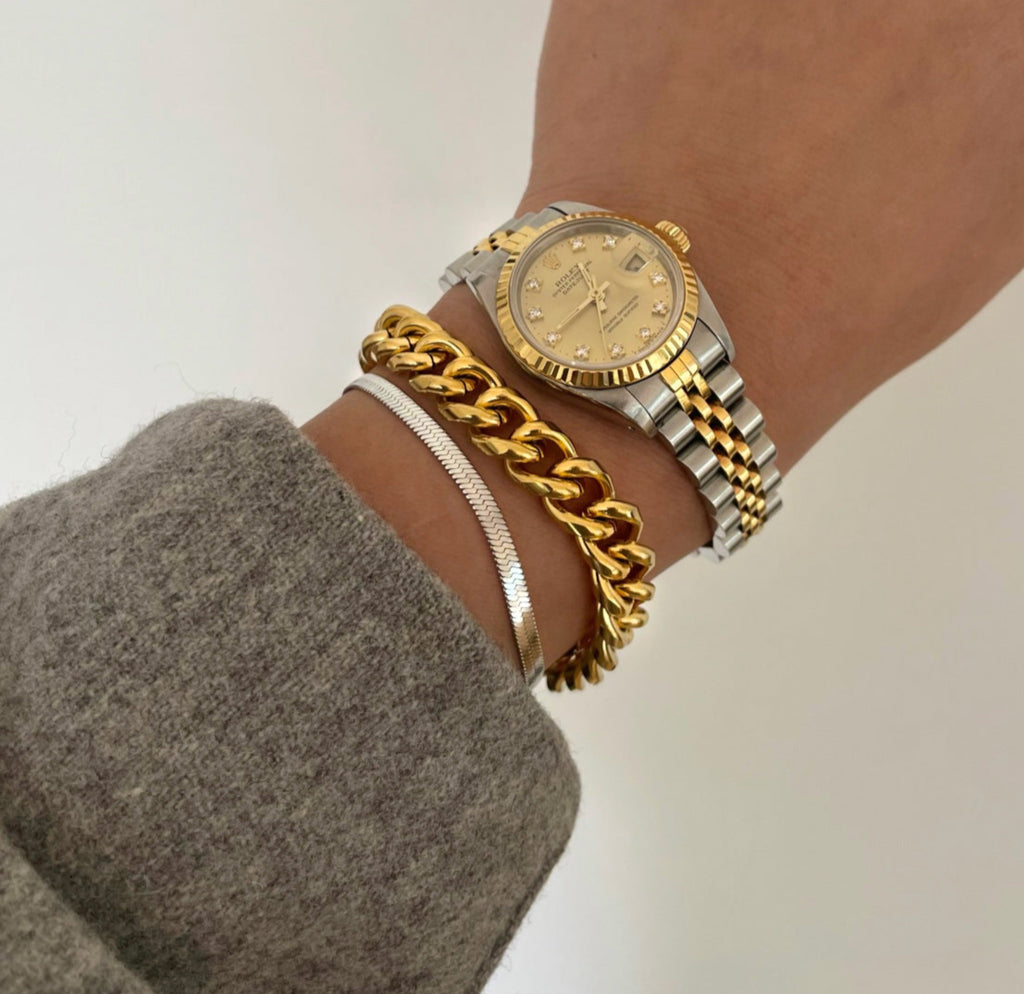 MASON GOLD  CUBAN CHAIN BRACELET