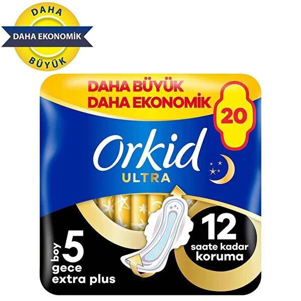 Orkid Ultra Gece Extra Plus: Ultimate Overnight Leak Protection, Thin & Comfortable Hygienic Pads
