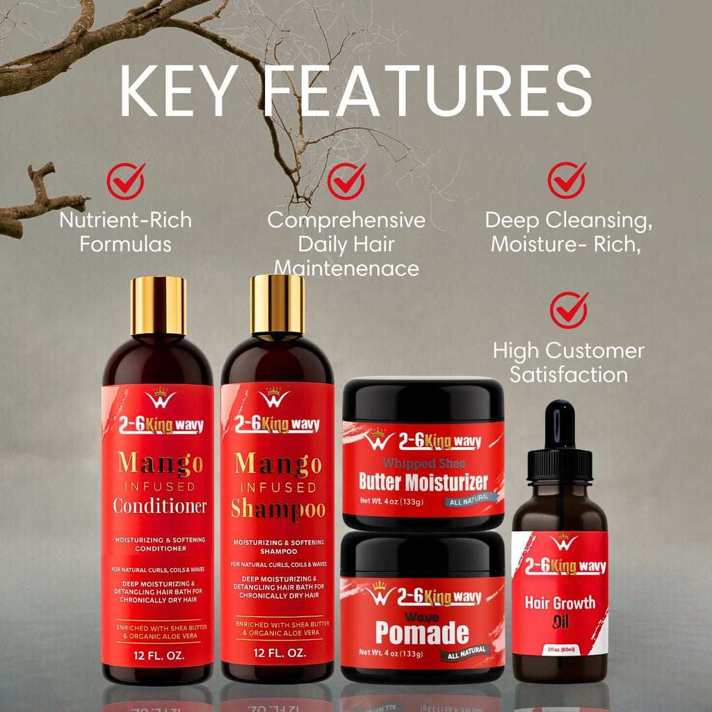 Natural Hair Care Essentials Bundle for Waves & Coarse Hair (Junkie Pack)
