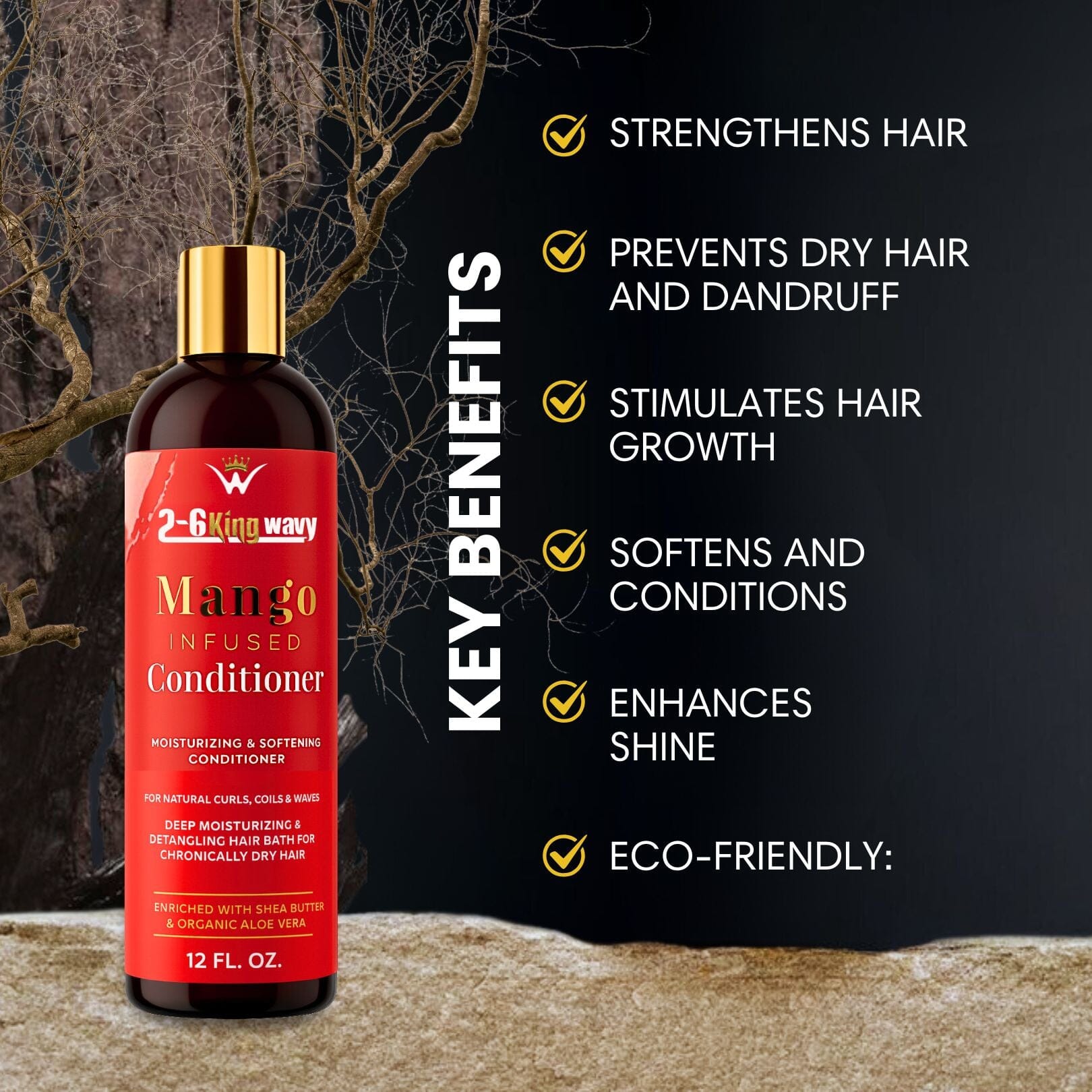 Mango Moisturizing Conditioner for Soft, Manageable Hair (Conditioner Bottle)