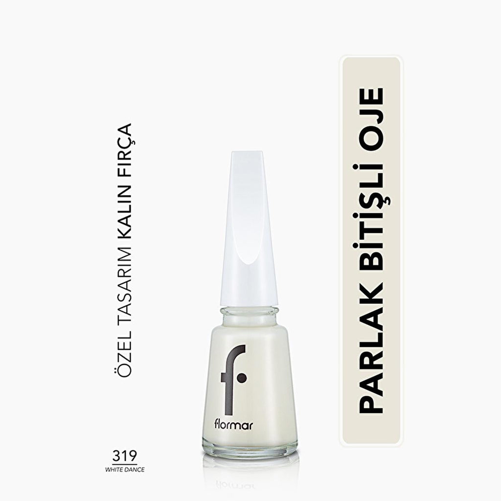 Flormar High Pigment White Nail Polish: Long Lasting, Chip Resistant, Glossy Finish & Enriched with Minerals for Nail Care