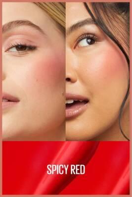 Maybelline New York Sunkisser Spicy Red Liquid Matte Blush: Long Lasting, Highly Pigmented, Warm Toned, & Natural Matte Finish