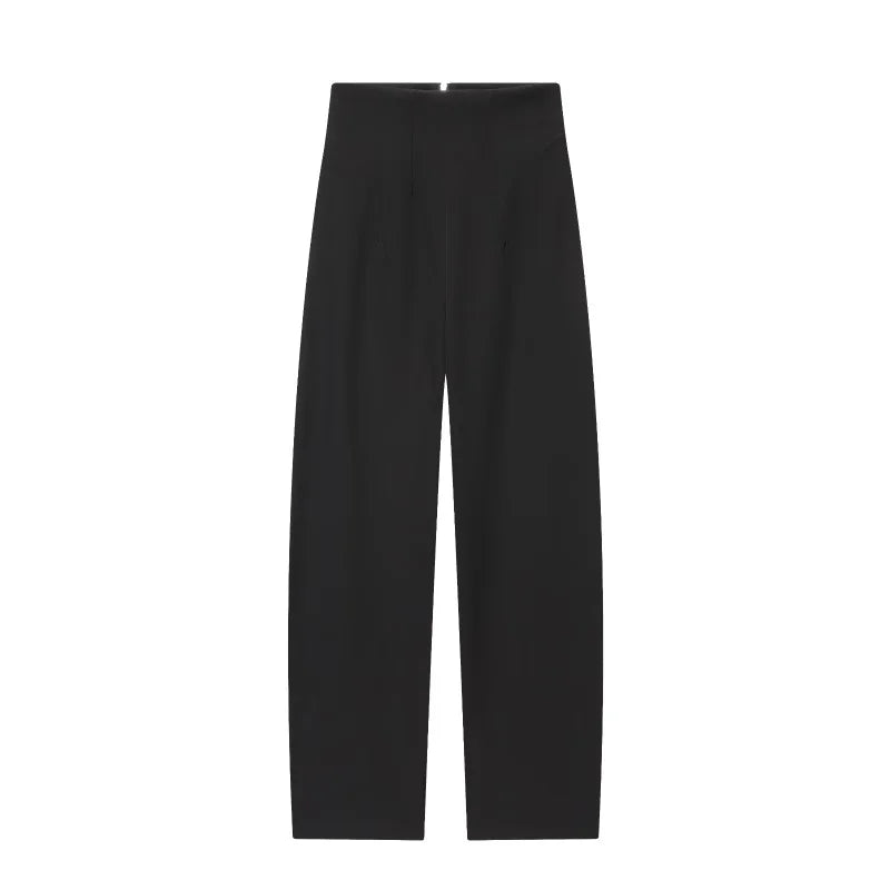 ETJ 2025 women's new fashion design three-dimensional cut high collar slim suit jacket & matching casual trousers