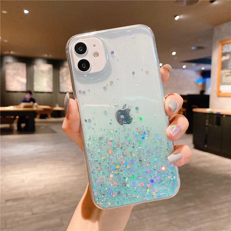Cute Gradient Sequins Clear Glitter iPhone Case