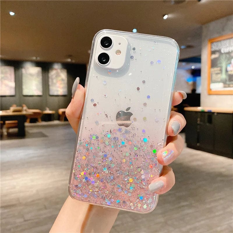 Cute Gradient Sequins Clear Glitter iPhone Case