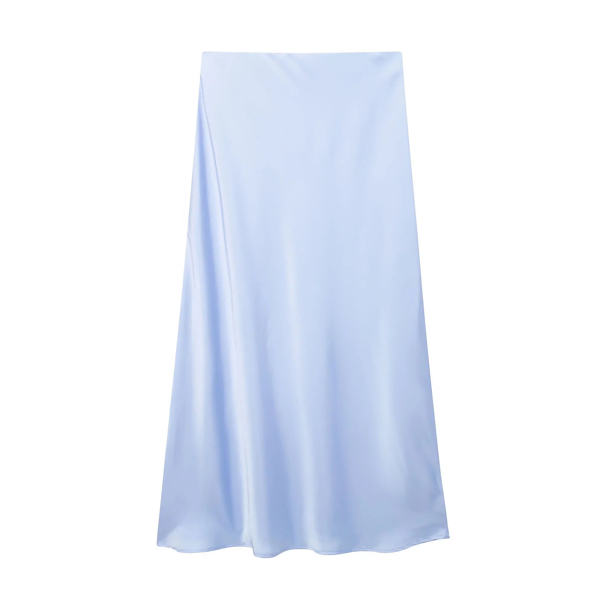 Willshela 2024 Black Satin Skirt Woman High Waist Elegant Long Skirts For Women Fashion Summer Midi Skirt Office Women's Skirts