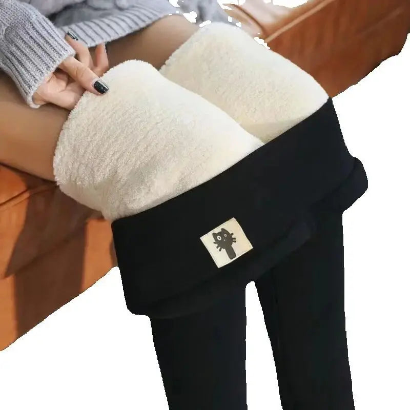 Winter Women Leggings Fleece Lined Velvet Keep Warm Pants High Waist Leggings Women Solid Comfortable Stretchy Thermal Plus Size