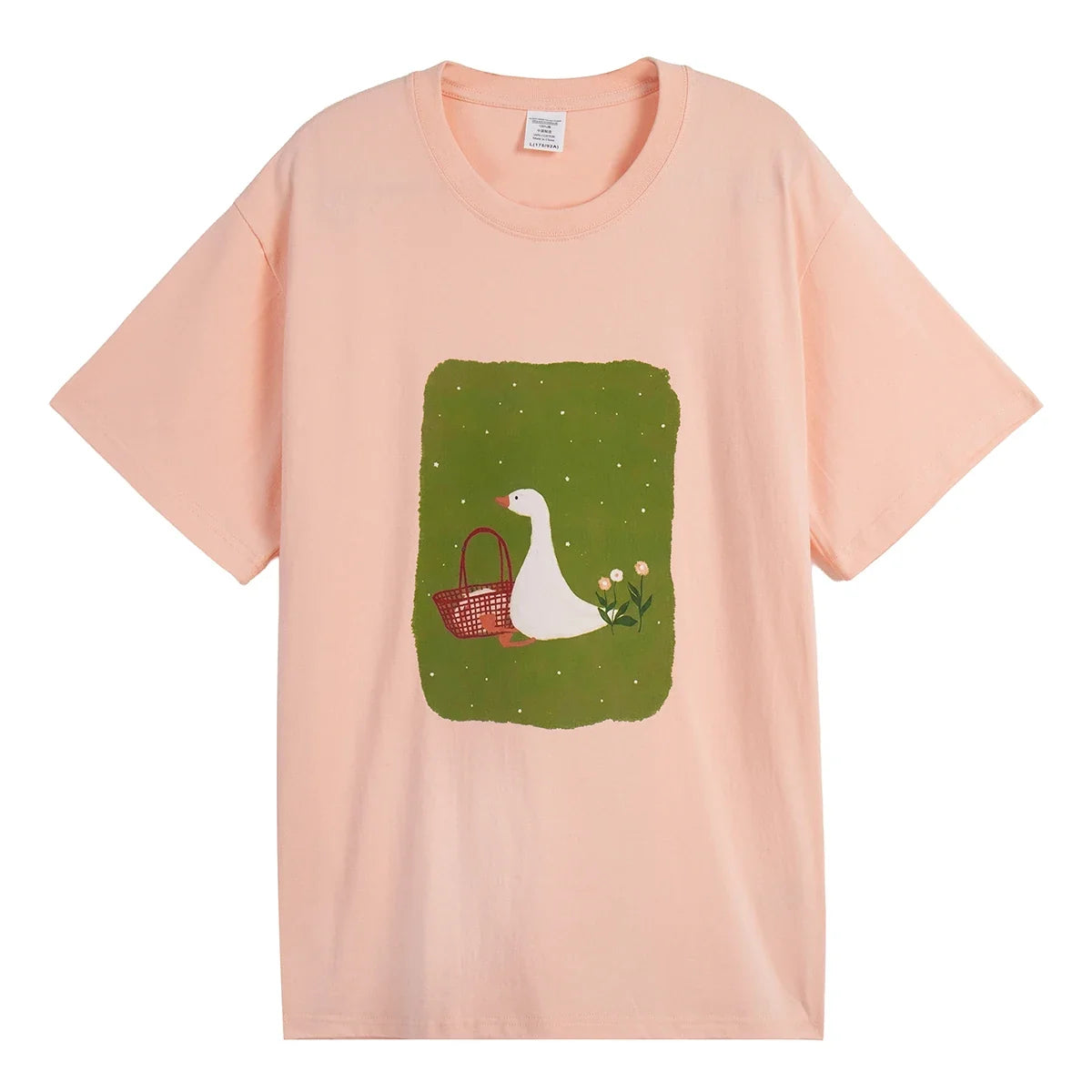 Sumuyoo Cotton Women's Fashionable Printed T-shirt Casual Vintage Fashion Hip Hop Loose Top 230g/m³ Printing Short Sleeve