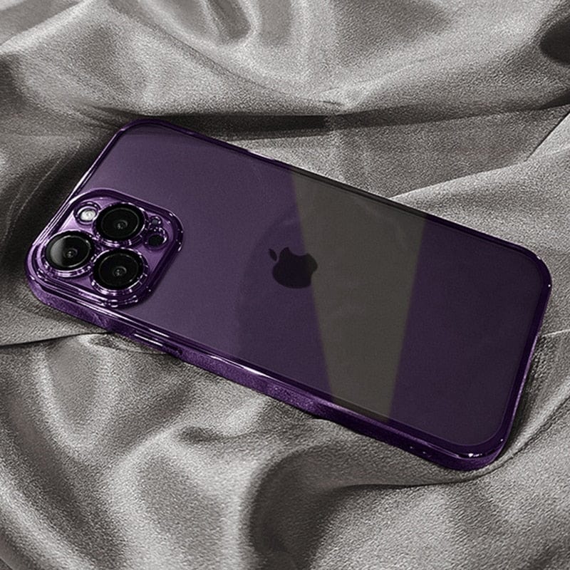 Luxury Plating Square Frame Clear iPhone Case