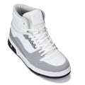 CALTO - S4751 - 3 Inches Taller (White/Grey) - High Top Sneakers