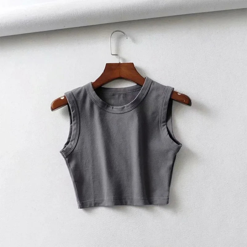 summer vintage white crop tops women biker black punk sexy tank top korean streetwear cropped sleeveless top feminino