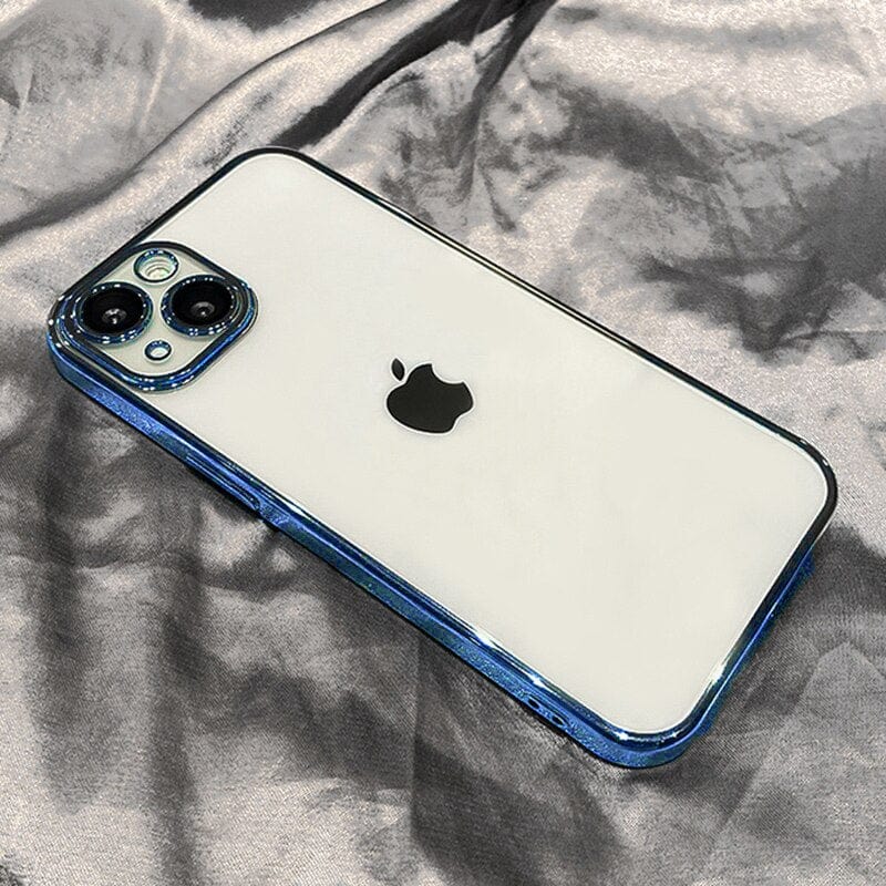 Luxury Plating Square Frame Clear iPhone Case