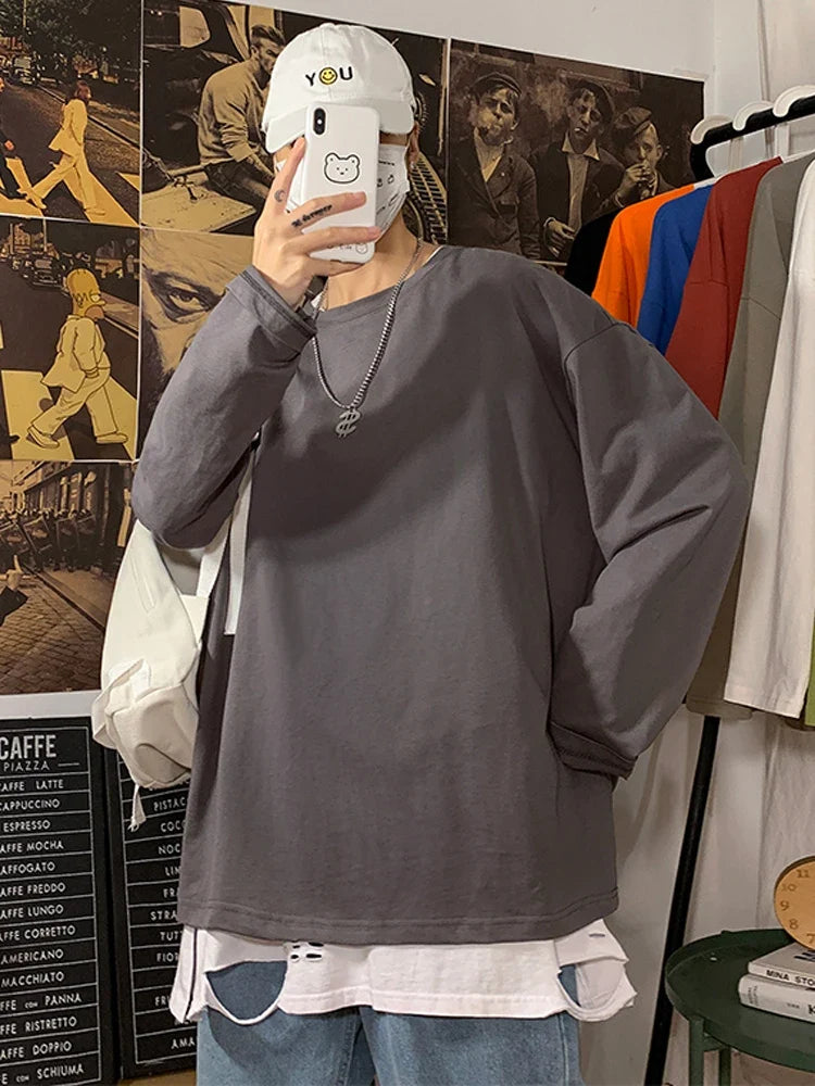 LEGIBLE 2026 Spring Autumn Long Sleeve Cotton T-Shirt Women Basic Tee Shirt Oversize T Shirt Women Casual O-neck Women tshirt