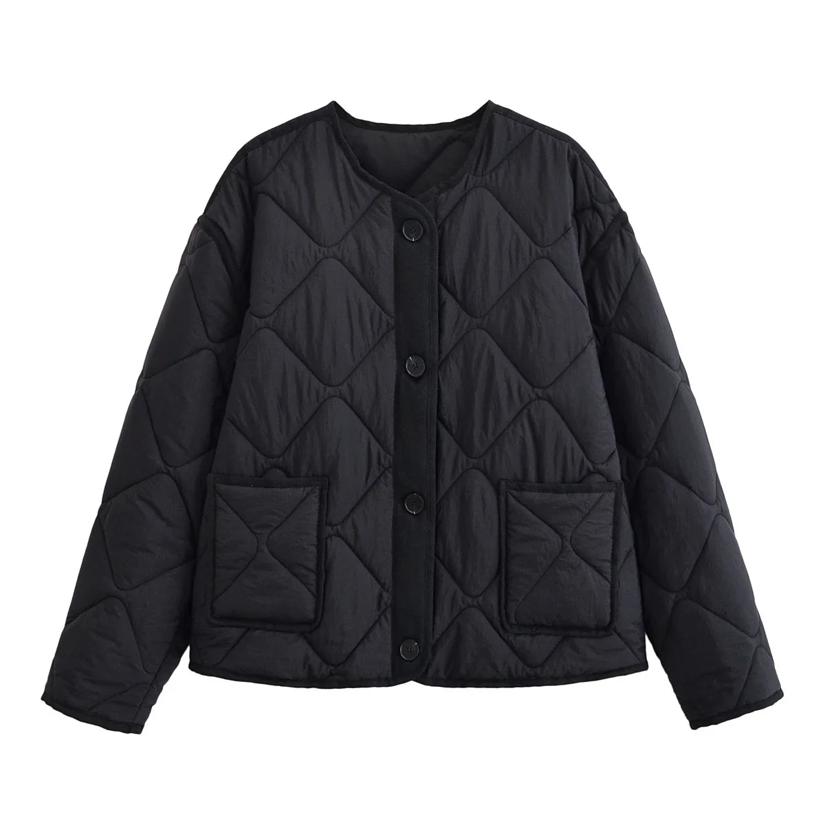 Nlzgmsj Autumn Winter Women's Solid Single-breasted O-Neck Jacket Fashion  Long Sleeve Coat  Street Casual  Short  Jacket