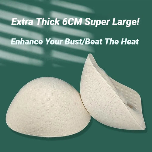 6CM Sponge Padded Bra Thick Push Up Pads Inserts Women Underwear Breast Lift Breathable Pad Lining Insert Enhancers Reusable Cup