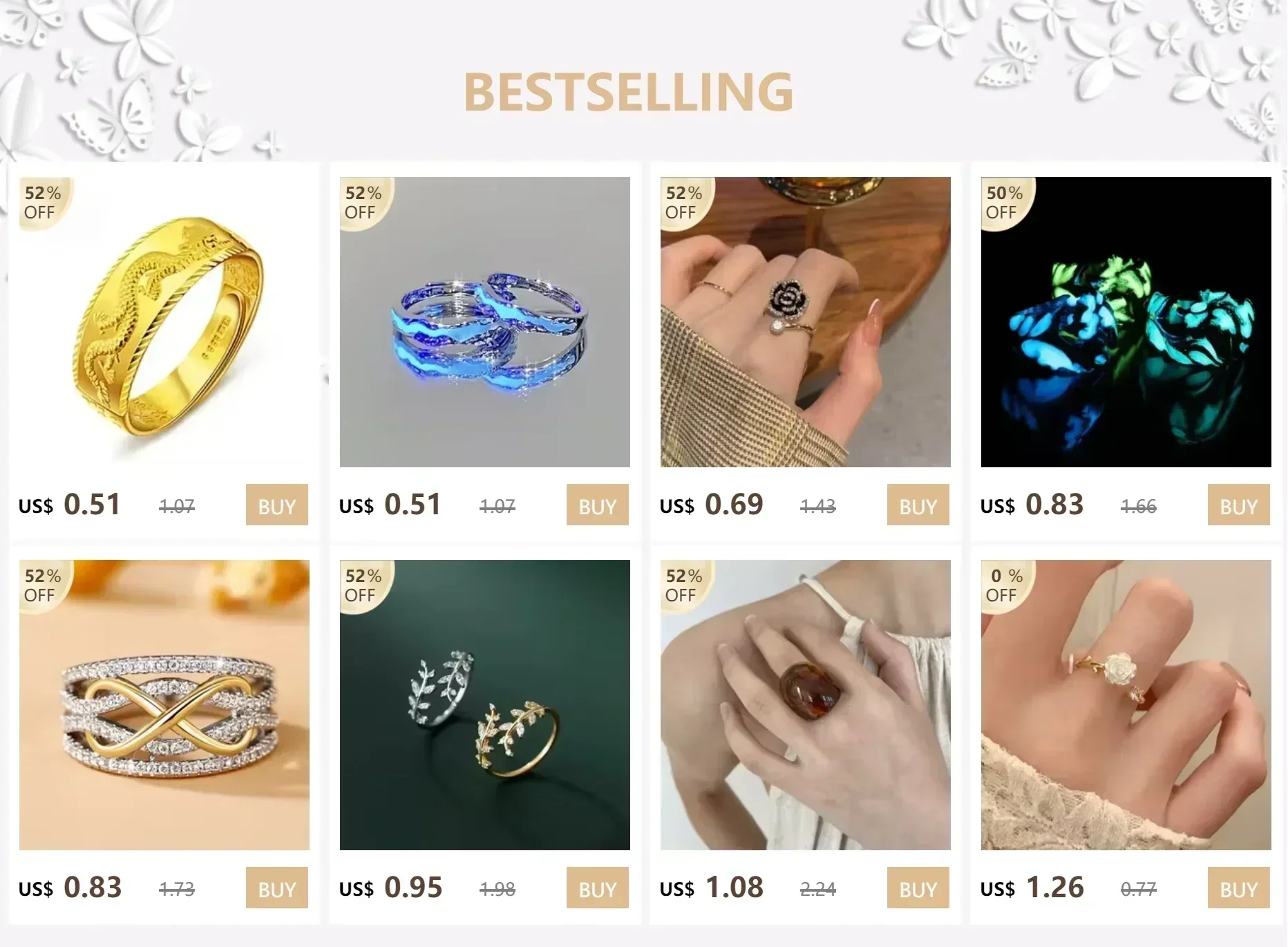 New Enamel Luminous Adjustable Finger Ring Vintage Luxury Love Couples Rings Glow In Dark Y2K Jewelry Valentine's Day Gifts