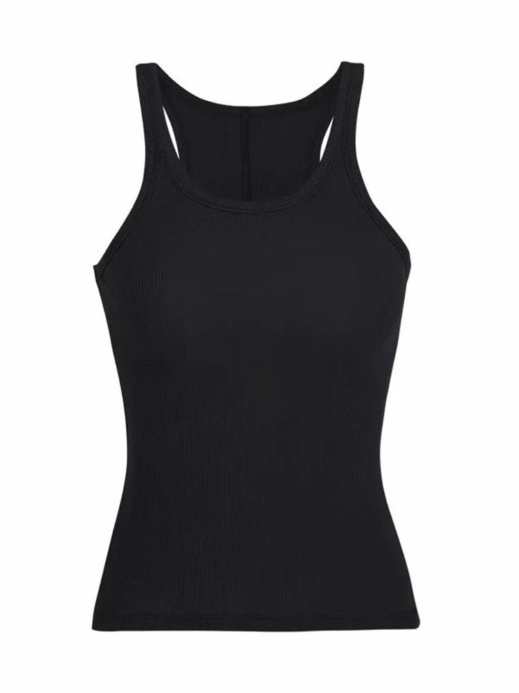 Solid Color Basic Ribbed Knitted Tank Top Women Summer Vintage Sleeveless Camis 90s Cool Girls Streetwear Green Soft Tees