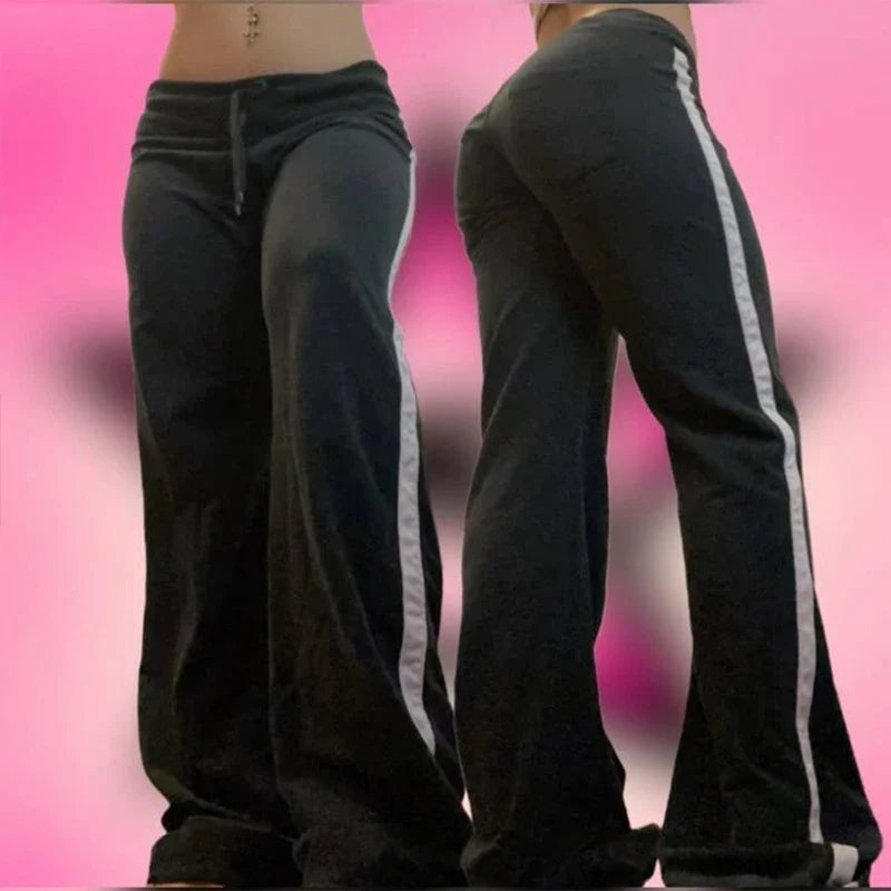 Summer fashion fashion brand  women casual loose cargo pants drawstring street wear loose sports retro hip Hop Y2K jogging pants