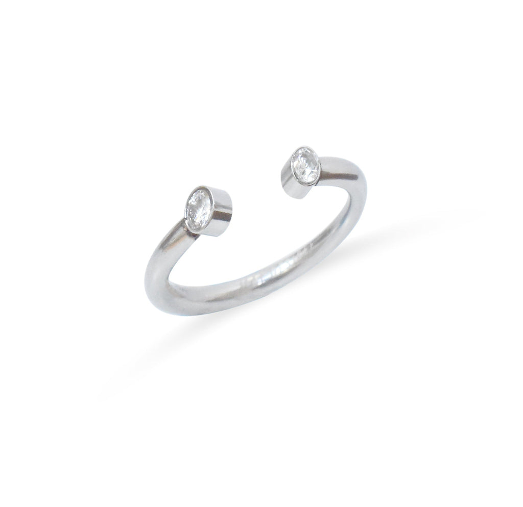 JOLIE SILVER CZ DIAMOND OPEN RING - SAMPLE