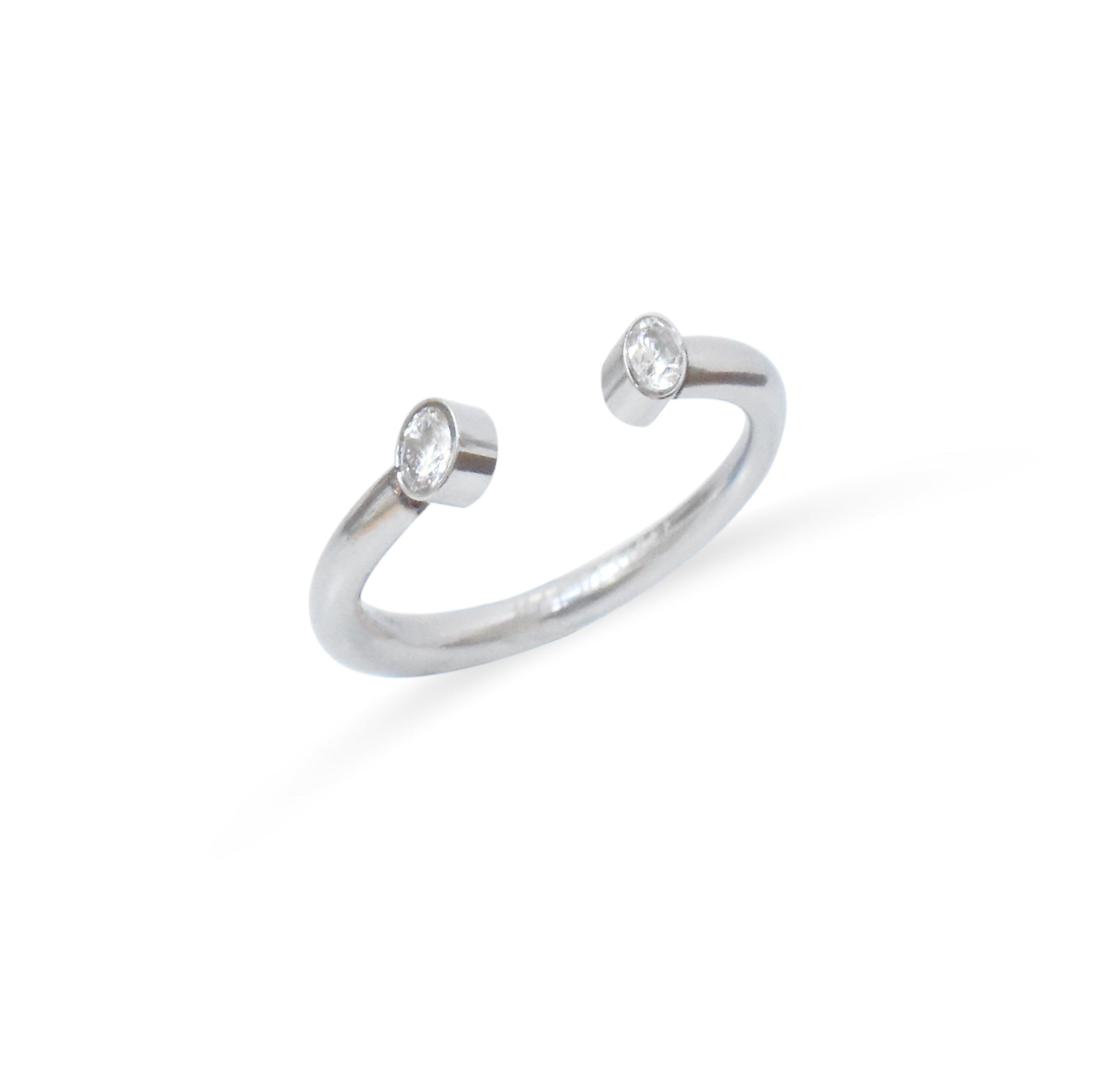 JOLIE SILVER CZ DIAMOND OPEN RING - SAMPLE