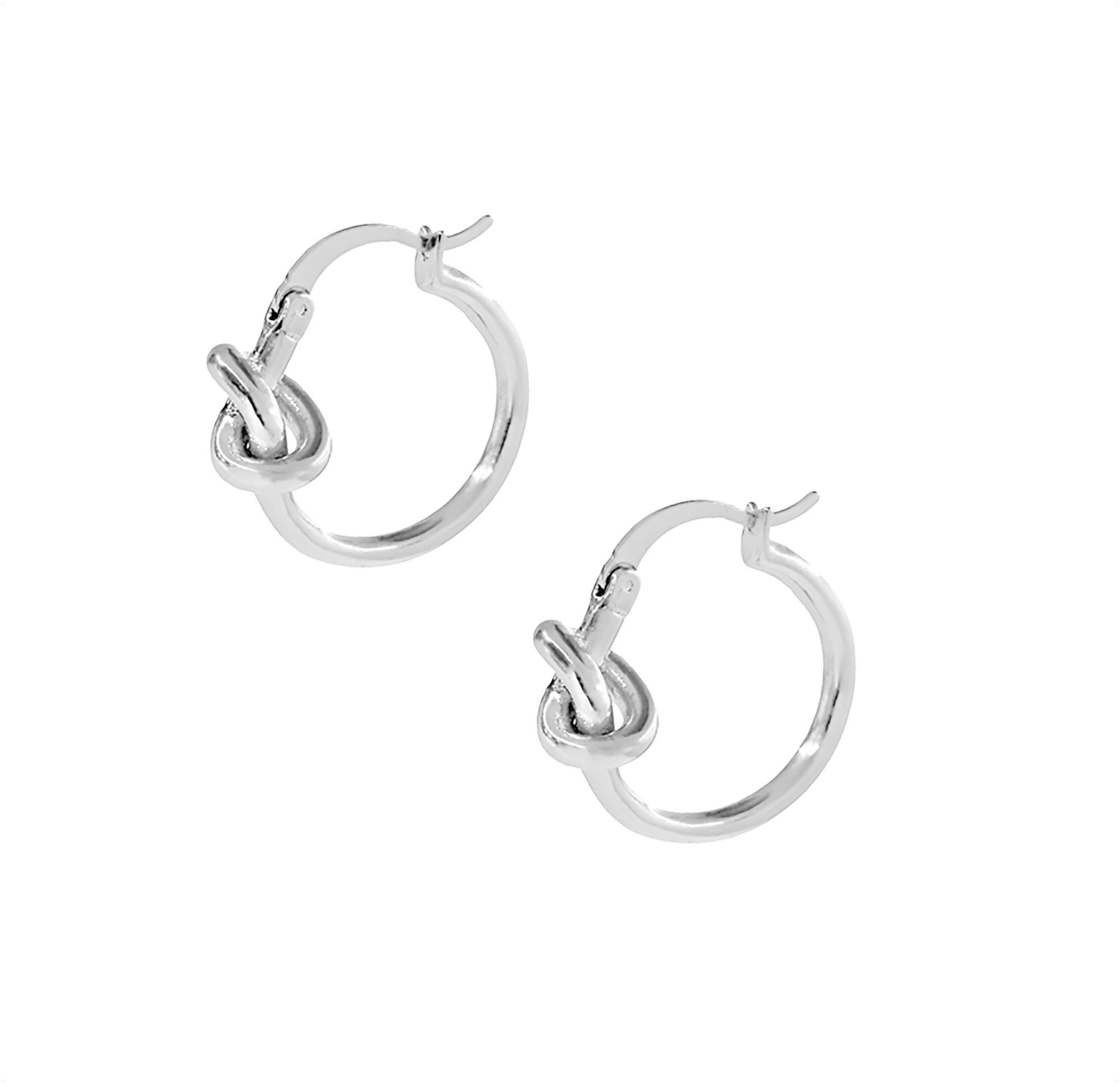 HARPER SILVER KNOT HOOP EARRINGS