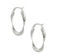 PERLA TWIST HOOP SILVER EARRINGS