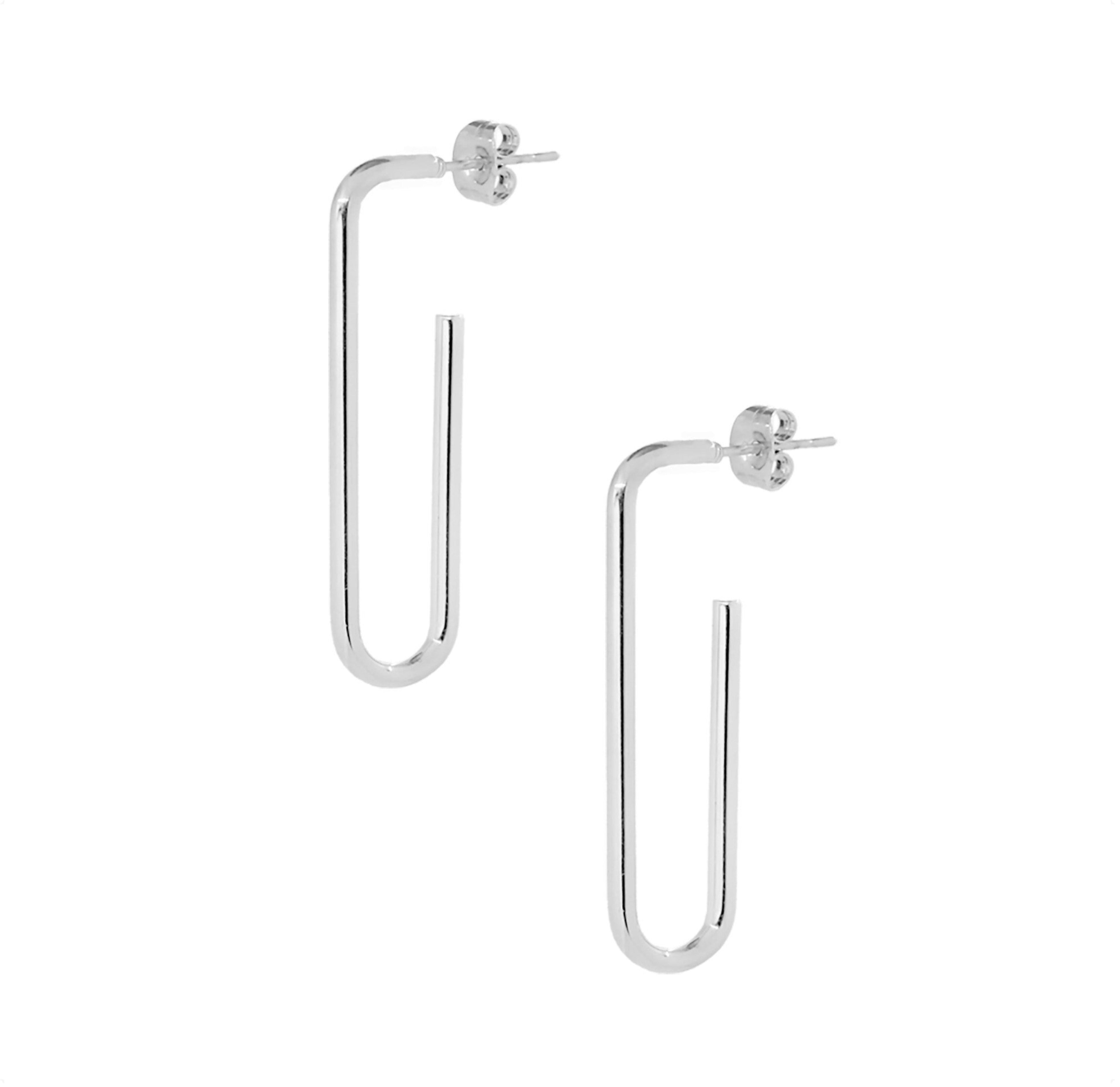 PARKER SILVER PAPER CLIP EARRINGS