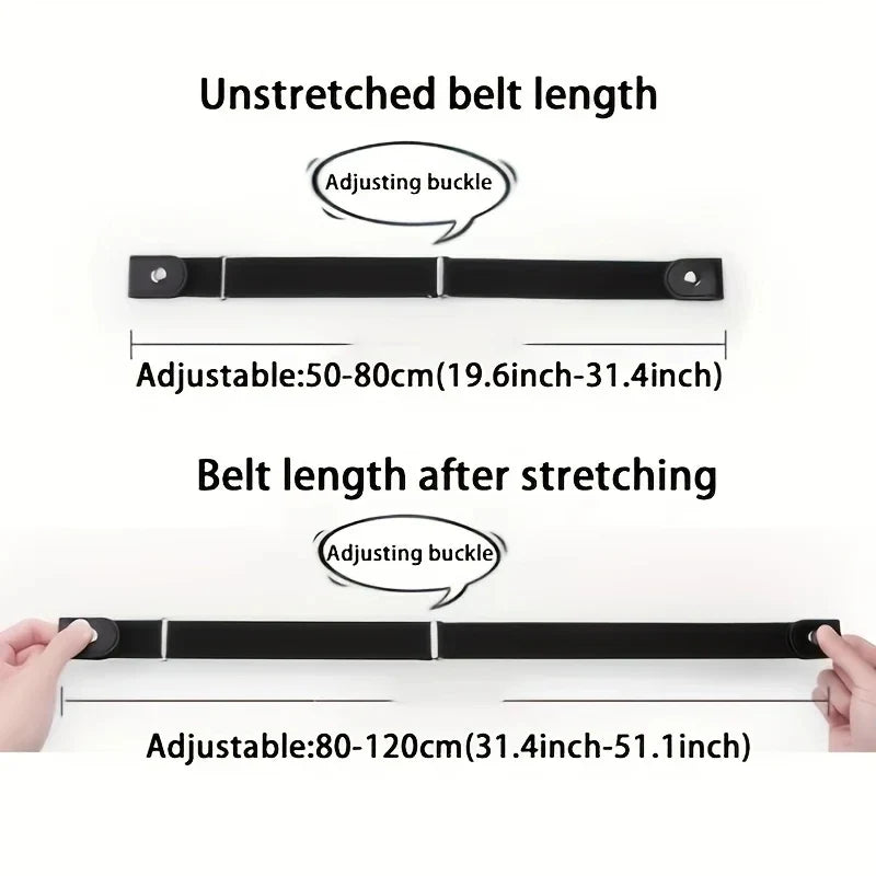1pc No Buckle Elastic Waist Belt, Stretch Adjustable Belt for Jeans Dresses, Invisible Comfort Belt for Women Men, Belts