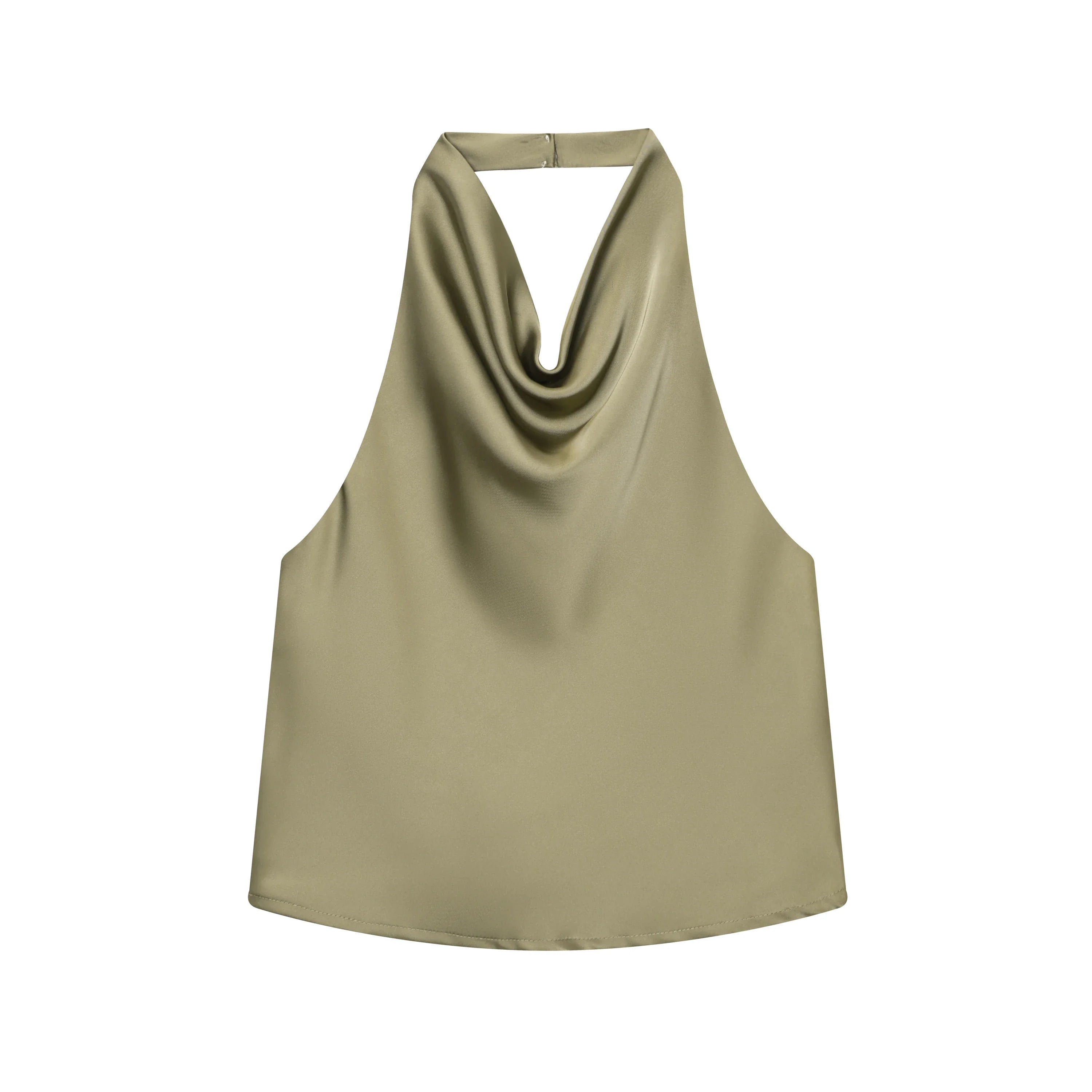 TFMLN 2025 Women Sexy Halter Top Spring Summer Sexy Backless High Street Waistcoat Female Fashion Solid Elegant Halter Neck Tops