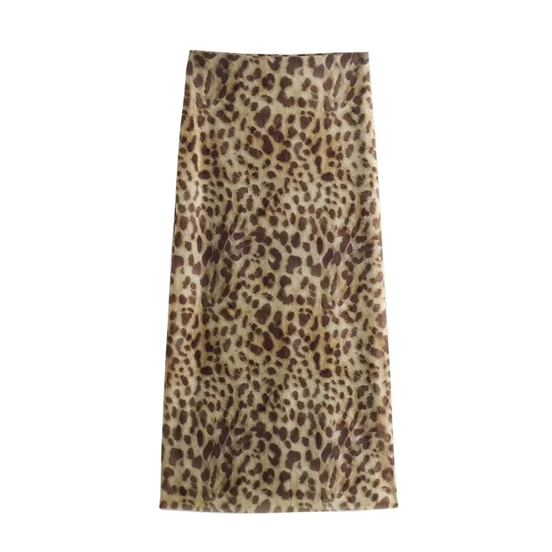 MUJER Leopard Print Tulle Crop Top Woman Ruched Off Shoulder Bandeau Top Women Sleeveless Backless Tube Top Summer Sexy Tops