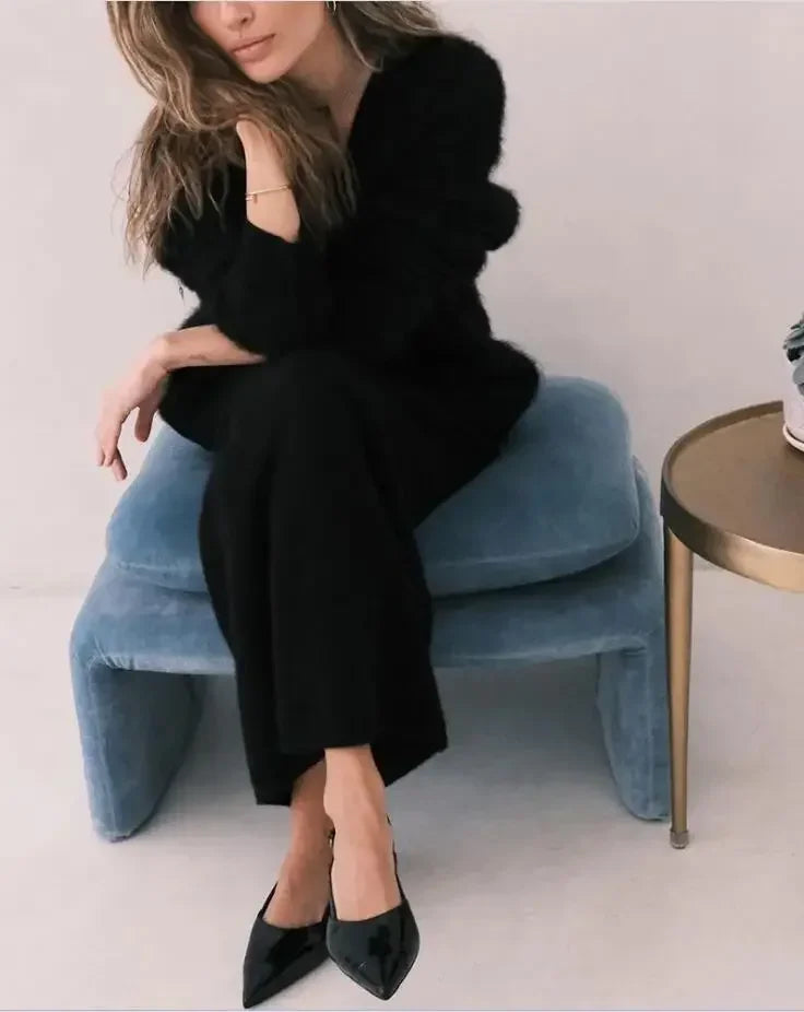 Hirsionsan Elegant Long Sleeve Sweater Women 2025 New Single-Breasted Female Casual Cardigan Soft Flexible Knitted Outwear