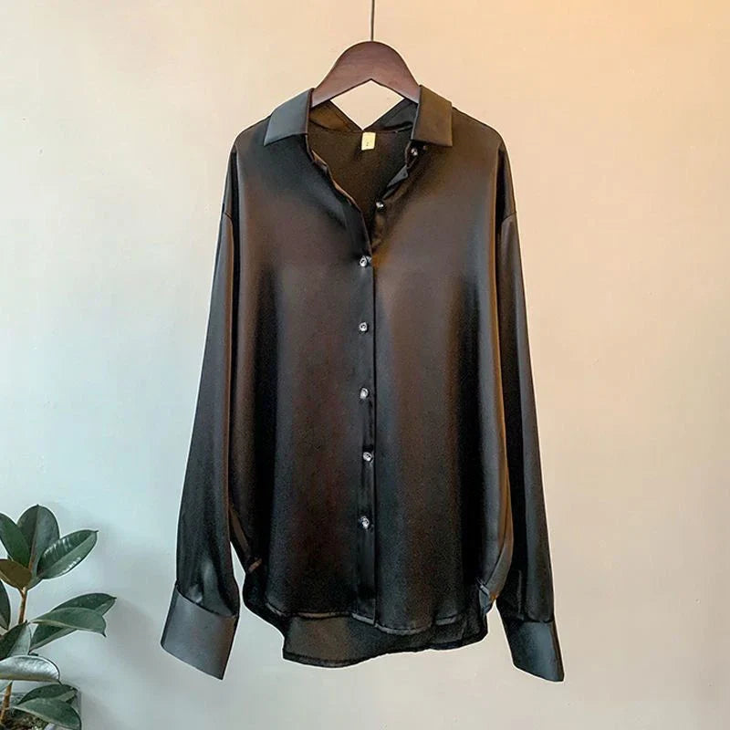 2025Spring Shirt And Blouses New Sweater Cardigans Woman Top Knitted Korean Long Sleeve Lapel Button Elegance Sweet Casual Coats