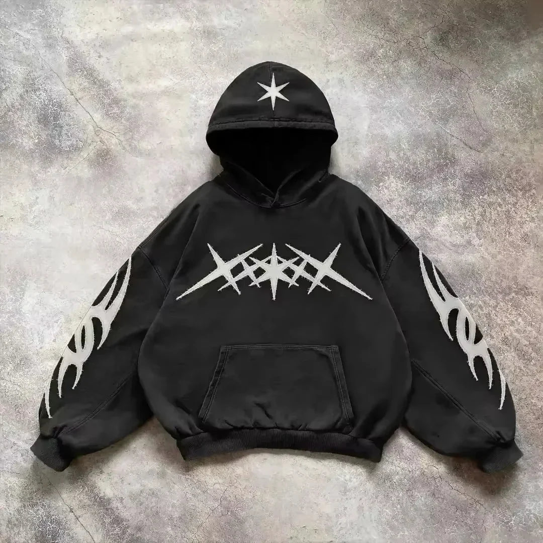 Korean Fashion Simple Gray Double Sided Oversized Zipper Hoodie Women Y2K New Harajuku Gothic Casual Joker Couple Sweatshirt