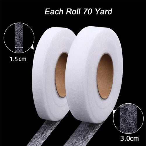 65Yard Fabric Fusing Tape Adhesive Iron on Hem Tape Double-side Interlining For Pants Curtains Clothes Pillow Case DIY Sewing